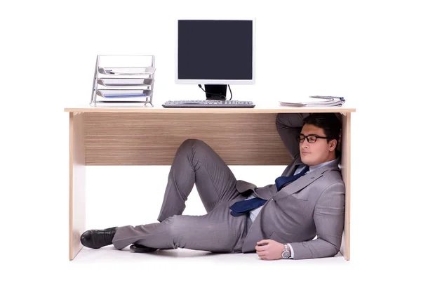 Businessman hiding in the ofice — Stock Photo, Image