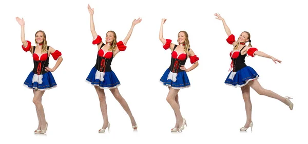 Vrouw in Oktoberfest concept op wit — Stockfoto