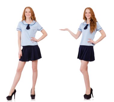 Yaramaz öğrenci genç erkek beyaz izole