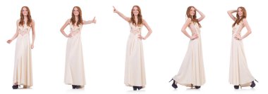 adam beyaz elbise üzerine beyaz izole