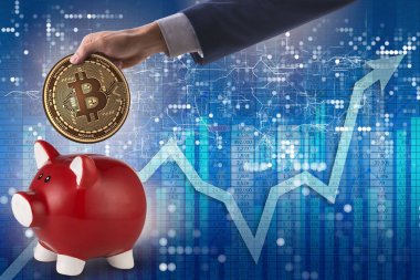 Bitcoin servet içinde iş kavramı ile kaydetme
