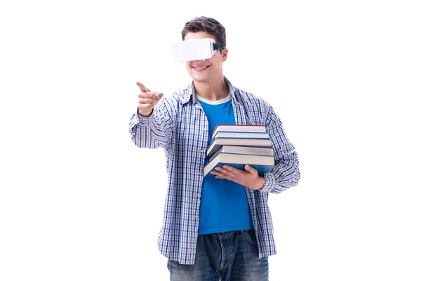 Young man wearing virtual reality VR glasses — Stock Photo, Image