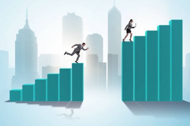 Rekabet konseptinde iş adamlarını kovalamak