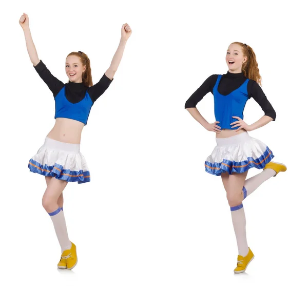 Cheerleader geïsoleerd op de witte achtergrond — Stockfoto