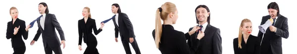 Geschäftsfrau und Geschäftsfrau isoliert auf weiß — Stockfoto