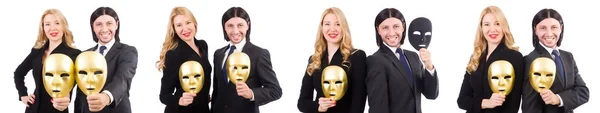 Funny concept with theatrical mask — Stock Photo, Image