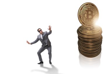 Kripto para birimi engelleme konsepti işadamı