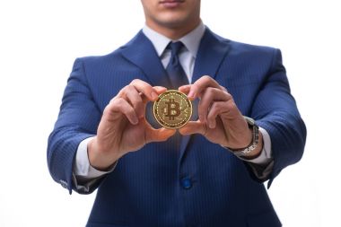 Bitcoin fiyat artışı kavramında iş adamı