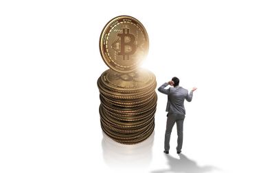 Kripto para birimi engelleme konsepti işadamı