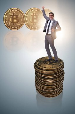 Kripto para birimi engelleme konsepti işadamı