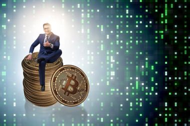 Kripto para birimi engelleme konsepti işadamı