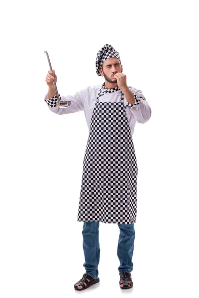 Αρσενικό μάγειρα απομονώνονται στο λευκό φόντο — Φωτογραφία Αρχείου