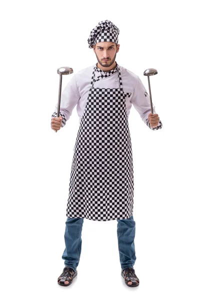 Male cook isolated on the white background — Stock Photo, Image