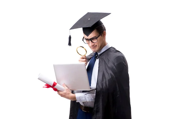 Student graduate isolated on white background — Stock Photo, Image