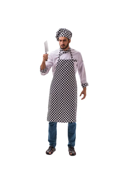 Чоловічий кухар ізольований на білому тлі — стокове фото