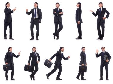 Genç işadamı beyaz arka planda izole edilmiş