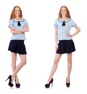 Yaramaz öğrenci genç erkek beyaz izole