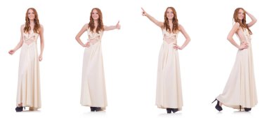 adam beyaz elbise üzerine beyaz izole