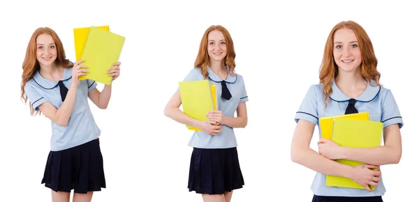 Jeune étudiant isolé sur le blanc — Photo