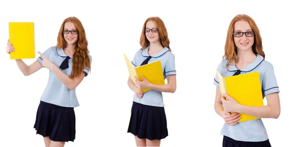 Jeune étudiant isolé sur le blanc — Photo