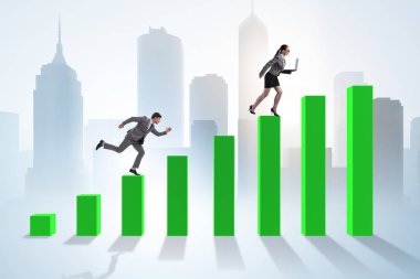 Rekabet konseptinde iş adamlarını kovalamak