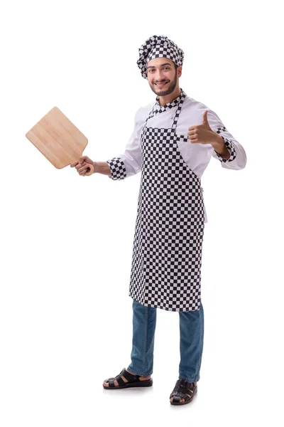 Homme cuisinier isolé sur le fond blanc — Photo
