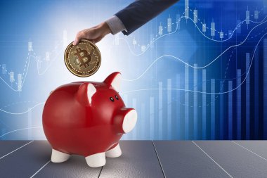 Bitcoin servet içinde iş kavramı ile kaydetme