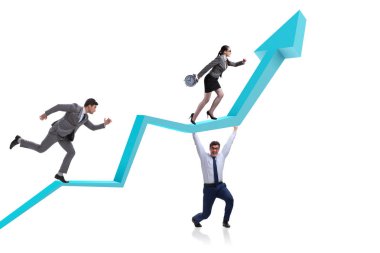 Ekonomik iyileşme konsepti içinde iş adamları