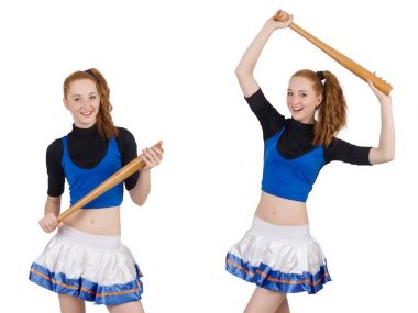 Amigo kız beyaz arka planda izole edilmiş.