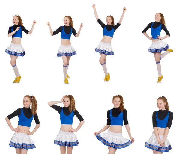 Cheerleader isolated on the white background — Stock Photo, Image