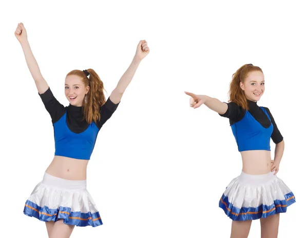 Cheerleader geïsoleerd op de witte achtergrond — Stockfoto