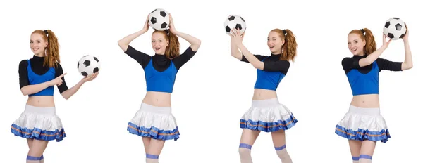 Cheerleader isolated on the white background — Stock Photo, Image