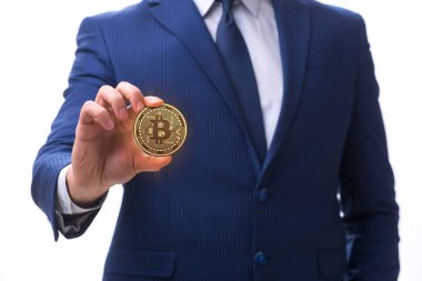 Bitcoin fiyat artışı kavramında iş adamı