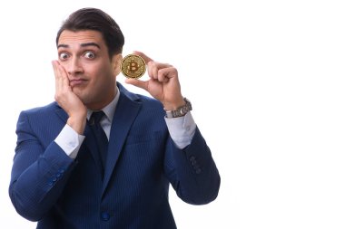 Bitcoin fiyat artışı kavramında iş adamı