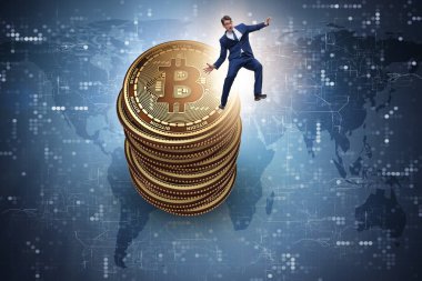 Kripto para birimi engelleme konsepti işadamı