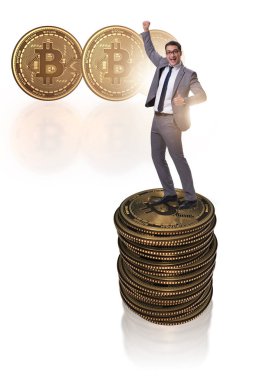 Kripto para birimi engelleme konsepti işadamı