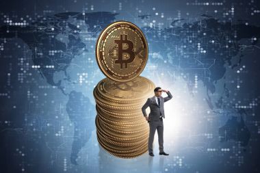 Kripto para birimi engelleme konsepti işadamı