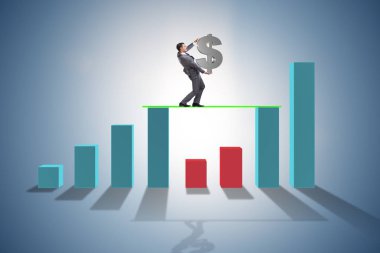 Bar çizelgeleriyle iş dünyasındaki genç işadamı