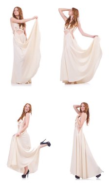 adam beyaz elbise üzerine beyaz izole