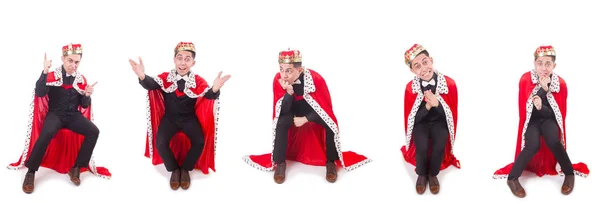 Homme d'affaires avec couronne isolé sur blanc — Photo