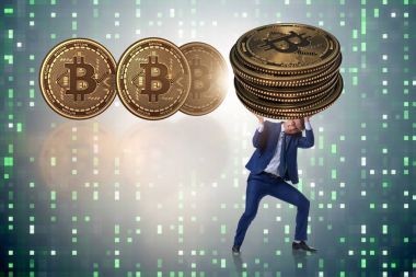 Kripto para birimi engelleme konsepti işadamı