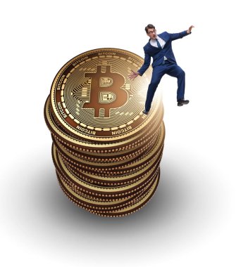 Kripto para birimi engelleme konsepti işadamı