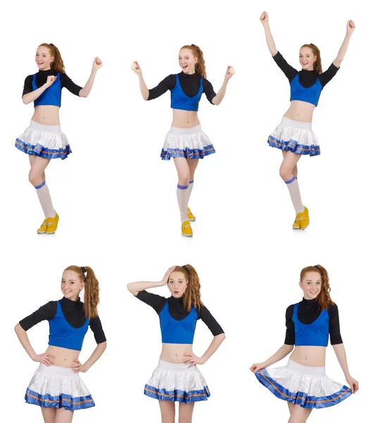 Cheerleader isolated on the white background — Stock Photo, Image