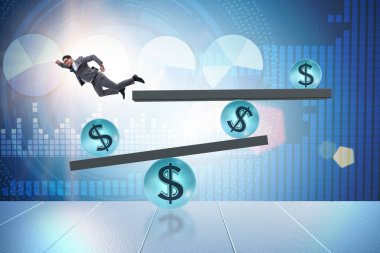 Finansal dolar kavramını dengeleyen işadamı