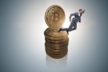 Kripto para birimi engelleme konsepti işadamı