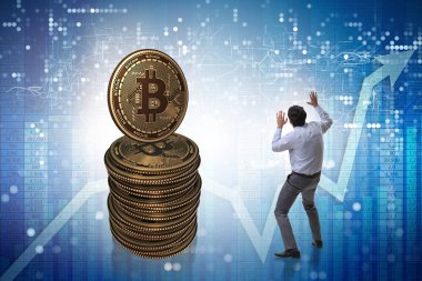 Kripto para birimi engelleme konsepti işadamı