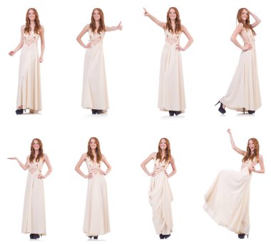 adam beyaz elbise üzerine beyaz izole