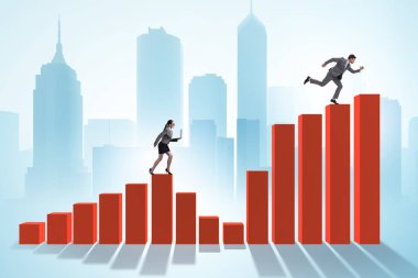 Rekabet konseptinde iş adamlarını kovalamak