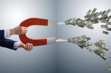 İş adamı at nalı mıknatısıyla dolar yakalıyor