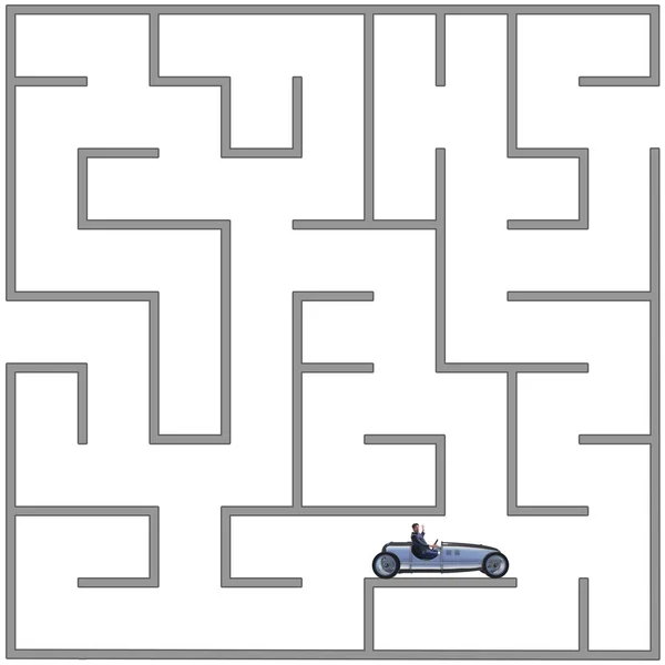Empresários tentando escapar do labirinto do labirinto — Fotografia de Stock